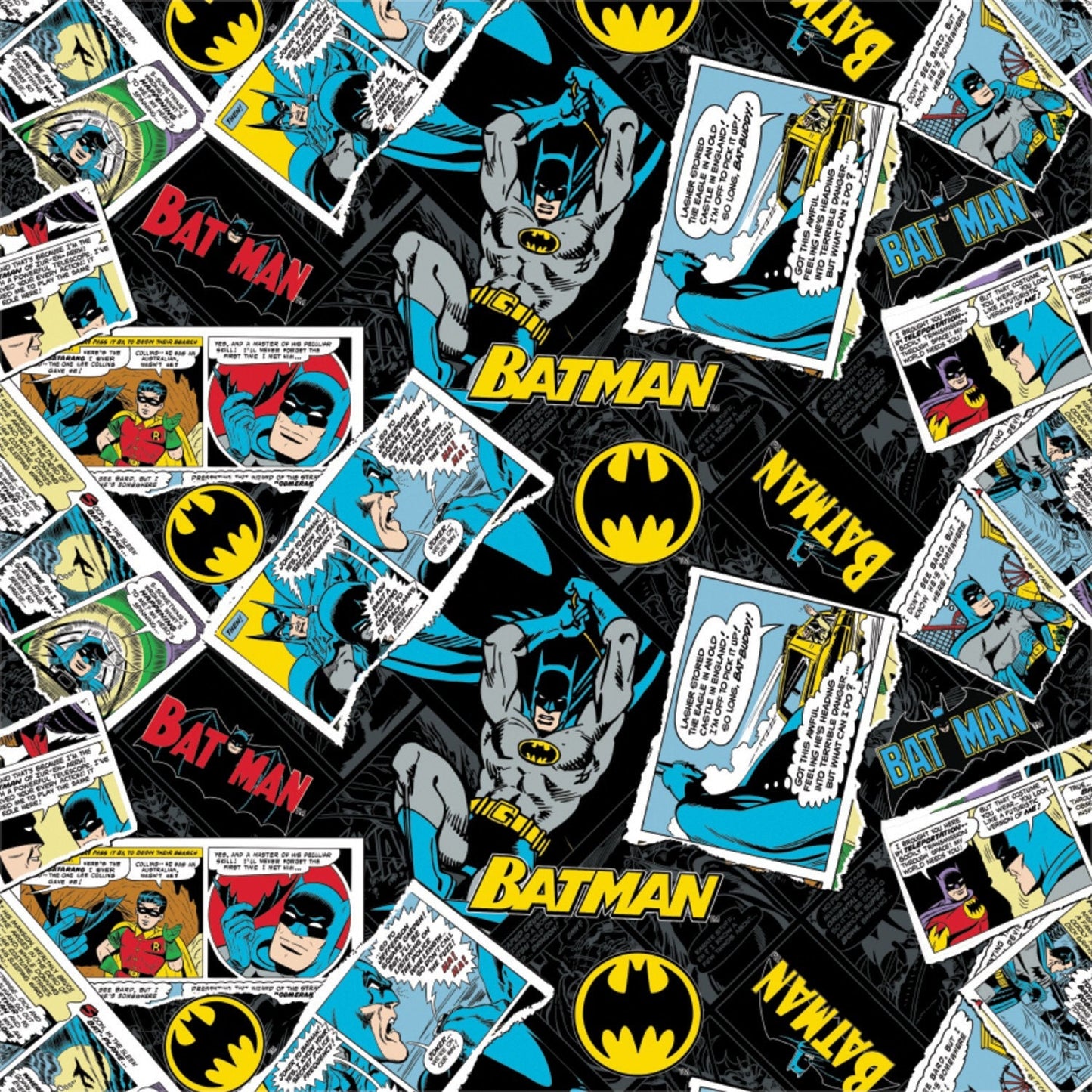 Batman DC Comics from Camelot Fabrics - Half Yard Batman Collage - Original Batman Comic