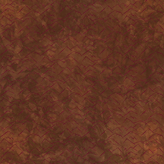 Grand Lake by Janine Burke for River's Bend - Half Yard Modern Stylized Mountains on Burnt Orange