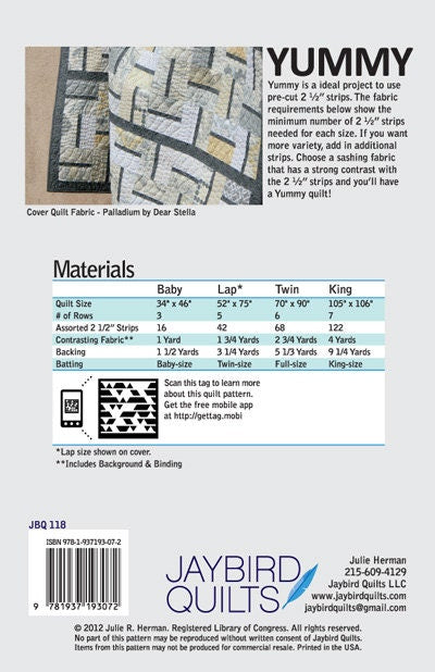 Yummy Quilt Pattern from Jaybird Quilts - Modern Pattern