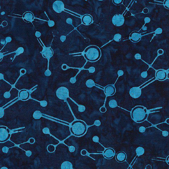 Pins and Needles in Blue Ocean from Squiggles Dots and Lines for Island Batik- 1/2 Abstract Lines and Dots