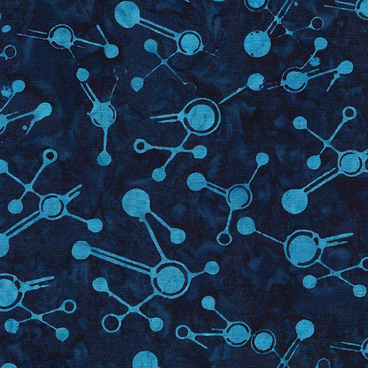 Pins and Needles in Blue Ocean from Squiggles Dots and Lines for Island Batik- 1/2 Abstract Lines and Dots