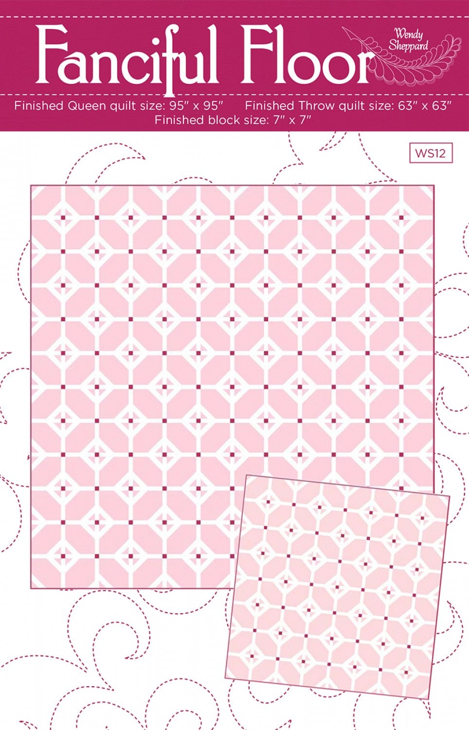 Fanciful Floor Quilt pattern from Wendy Sheppard - Fat Quarter Friendly Confident Beginner Pattern in 2 sizes