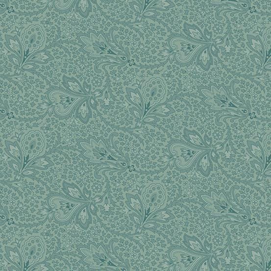 Paisley in Aquamarine from Tradewinds by Renee Nanneman for Andover Fabric - Half Yard - A-811-T