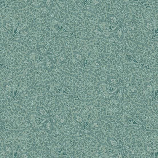 Paisley in Aquamarine from Tradewinds by Renee Nanneman for Andover Fabric - Half Yard - A-811-T