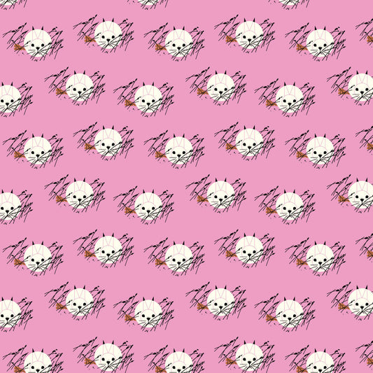 Honey Bunny by Charley Harper for Birch Fabrics - 1/2 Yard 100% Organic Cotton - Nurture Volume 2 - Rabbits on Pink