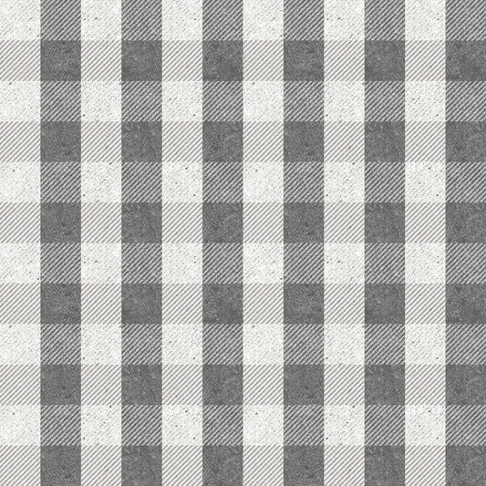 All About Plaids from Riley Blake Designs - 1/2 Yard Gray and Cream Buffalo Plaid