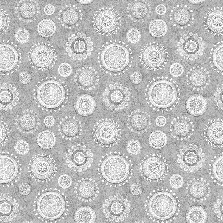 Medallions in Grey from Holly Jolly for QT Fabrics - 1/2 Yard