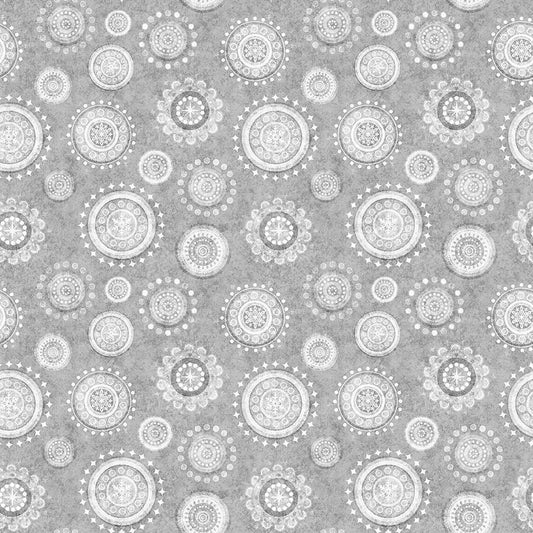 Medallions in Grey from Holly Jolly for QT Fabrics - 1/2 Yard