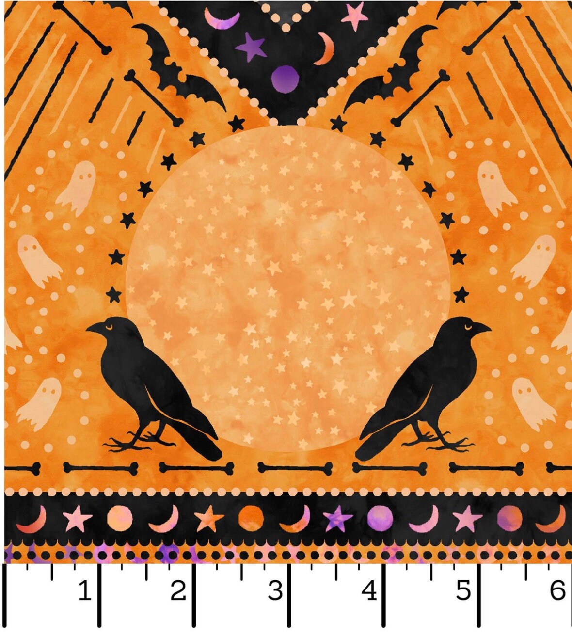 Spooky Hallow from Maywood Studios - 24" x 44" Halloween Panel - Moons, Crows, Haunted Tree
