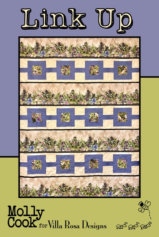 Link Up Quilt Pattern by Molly Cook for Villa Rosa Designs - Instructions for 55" x 70" Lap Quilt - Postcard Size Pattern