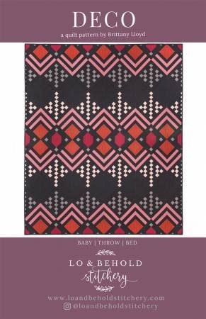 Deco Pattern from Lo & Behold Stitchery - Instructions for 3 quilt sizes