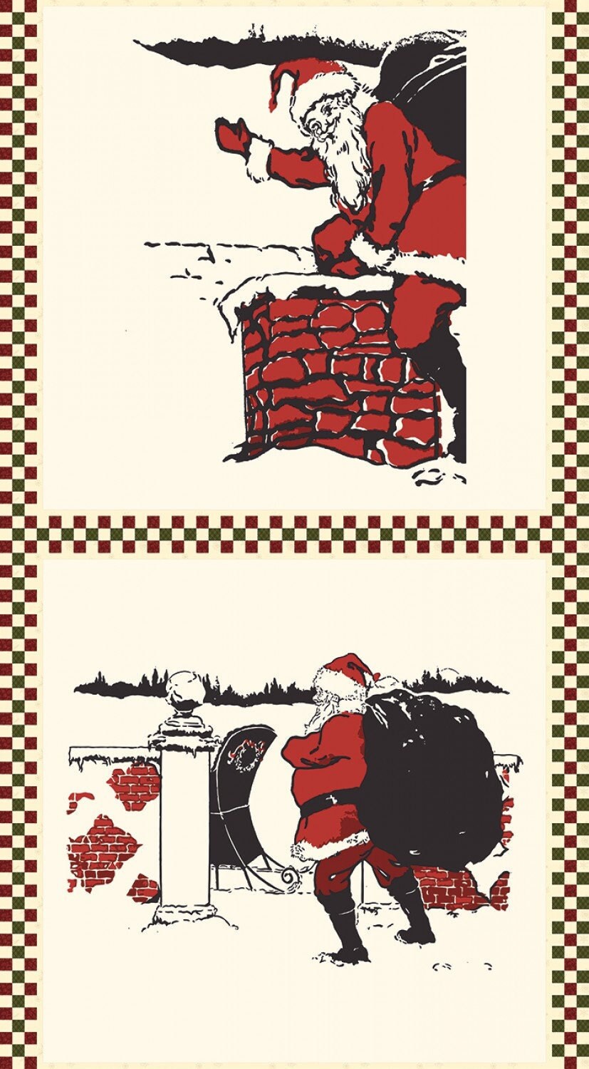 Christmas at Buttermilk Acres from Riley Blake Designs - 24" x 44" Santa Claus Panel