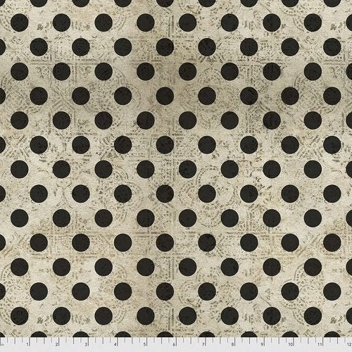 Sale - Regions Beyond by Tim Holtz for Free Spirit - 1/2 Yard Hocus Pocus - Halloween Black Dot