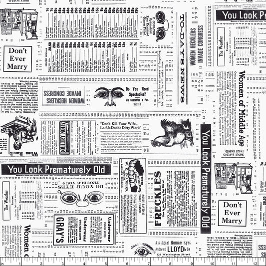 Noble Menagerie from Studio E Fabrics - 1/2 Yard Newsprint Fabric