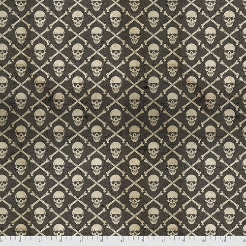 Regions Beyond by Tim Holtz for Free Spirit - 1/2 Yard Crossbones - Halloween Skulls