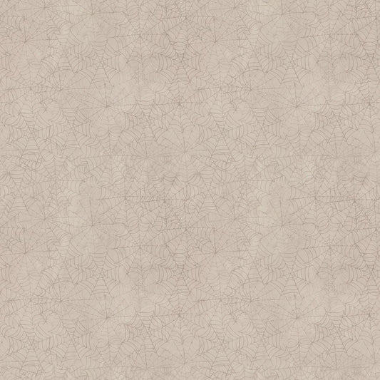 Faboolous from Clothworks - 1/2 Yard Khaki Spider Webs - Halloween Webs