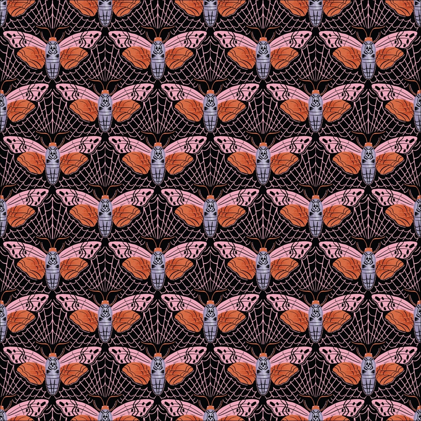 Mystery at Moonstone Manor from Cloud 9 Fabrics - 1/2 Yard Death Head Moth Organic Cotton