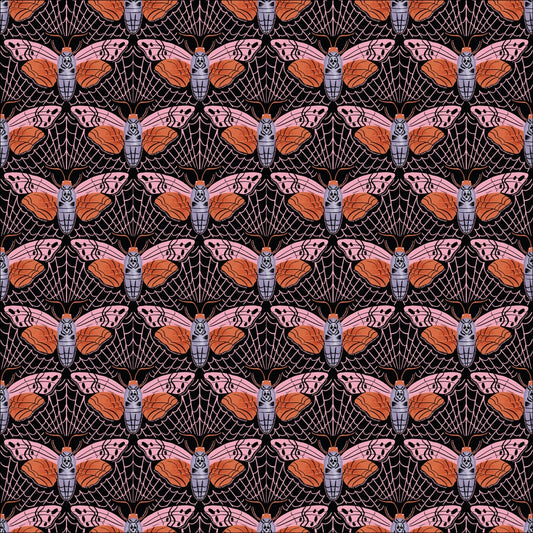 Mystery at Moonstone Manor from Cloud 9 Fabrics - 1/2 Yard Death Head Moth Organic Cotton