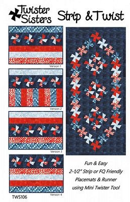 Strip & Twist from Twister Sisters - Placemat and Table Runner Pattern using Twister Tool Mini