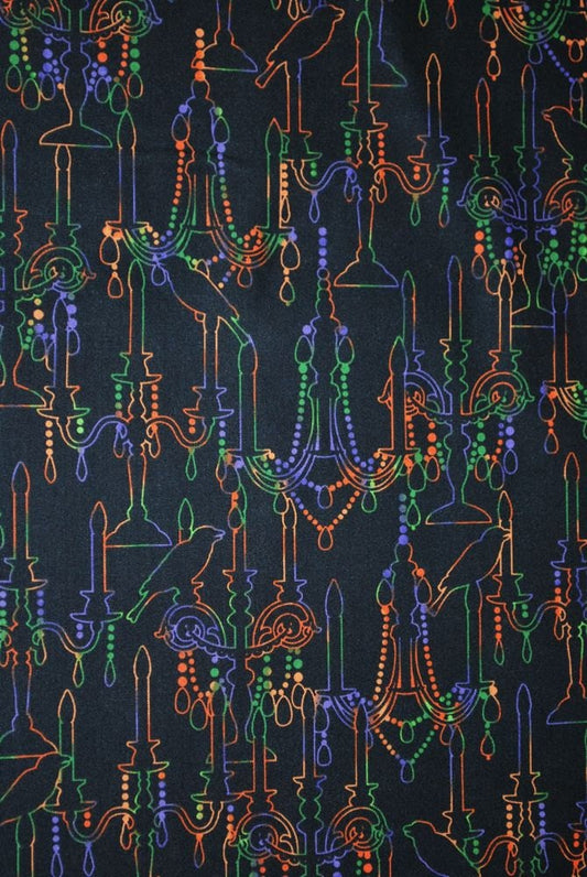 Ghoul's Night Out by Maywood Studios Halloween Quilting - Poe's Chandelier's - Ravens and Chandeliers