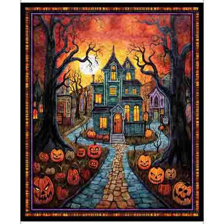 Haunted House Panel from Creepin' It Real by Dan Morris for QT Fabrics - 1 Yard panel