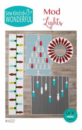 Mod Lights from Sew Kind of Wonderful - 4 different Small Quilting Projects using QCR Mini Ruler - Modern Christmas Lights