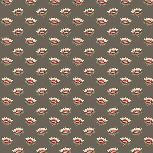 Crown Flower in Dolphin from Tradewinds by Renee Nanneman for Andover Fabric - Half Yard - A-810-N