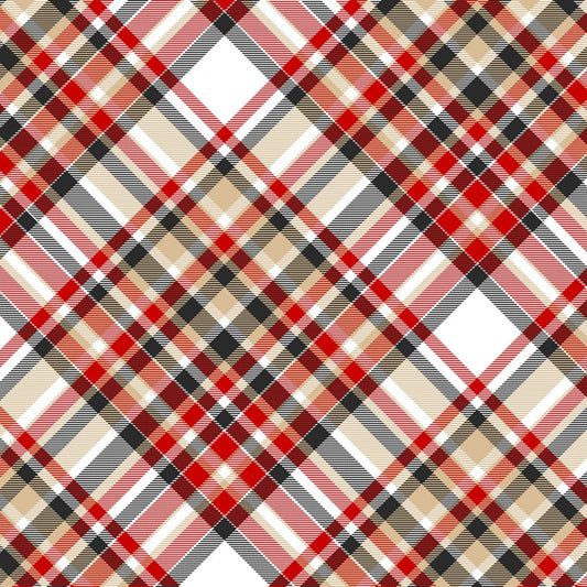 Timber Gnomies from Henry Glass Fabrics - Half Yard Red, Black, Cream Plaid