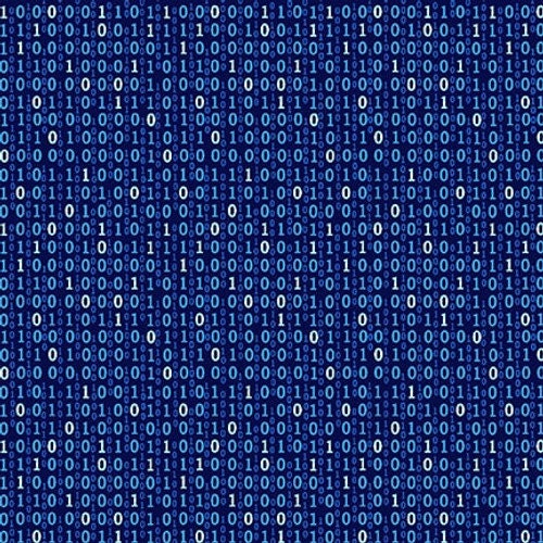 Disco Tech from Studio E Fabrics - 1/2 Yard Binary Numbers on Blue