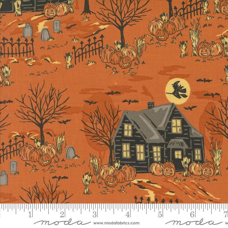 Home Sweet Haunt from Moda Fabrics - 1/2 Yard Haunted Forest Halloween in Pumpkin
