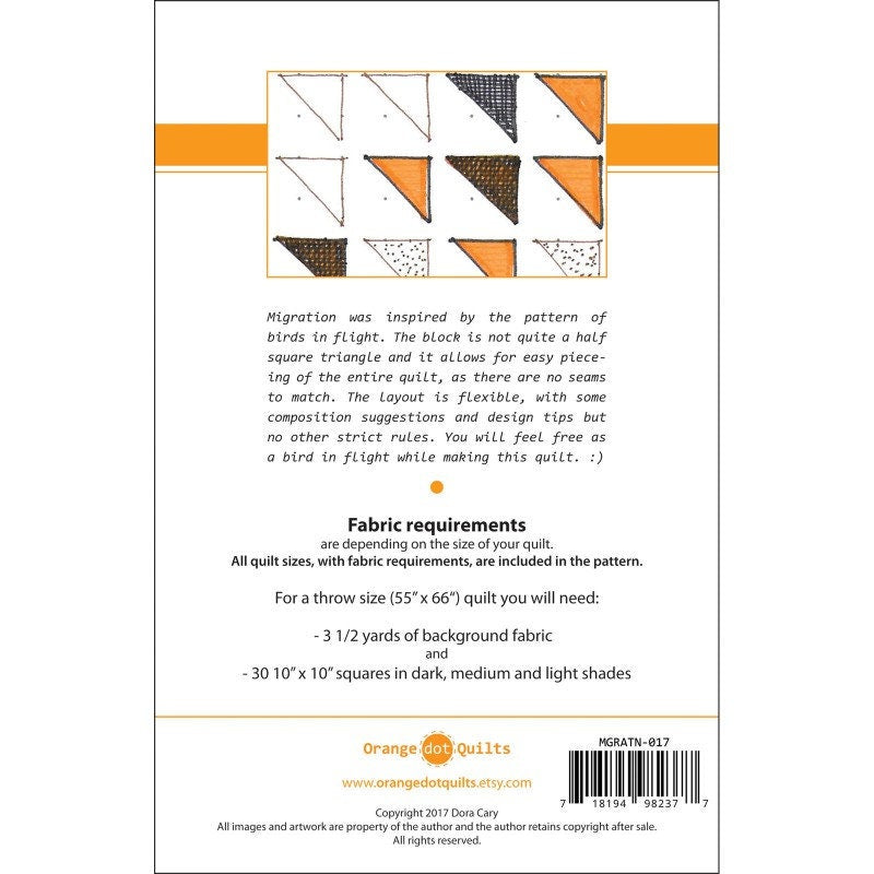 Migration Quilt Pattern by Orange Dot Quilts - Instructions for Multiple Quilt Sizes - Easy