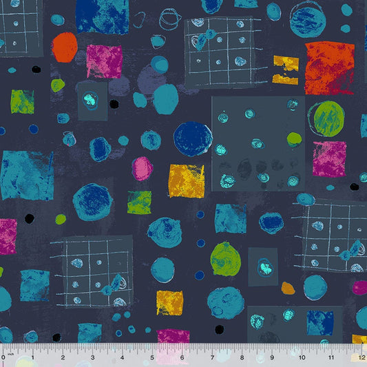 Marble Run by Marcia Derse for Windham Fabrics - 1/2 Yard Deep Space Modern Geometric