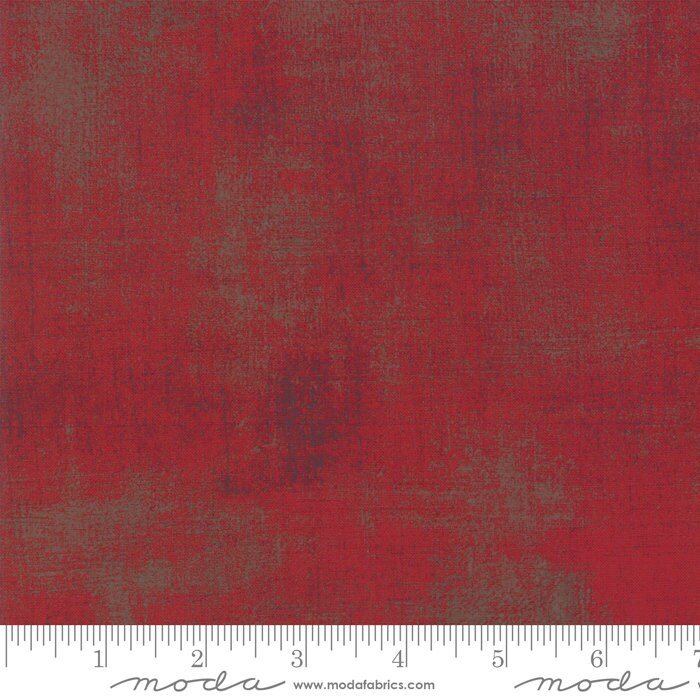Grunge by BasicGrey for Moda Fabrics - Half Yard Maraschino Cherry - Dark Red Distressed Blender