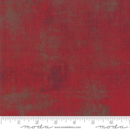 Grunge by BasicGrey for Moda Fabrics - Half Yard Maraschino Cherry - Dark Red Distressed Blender