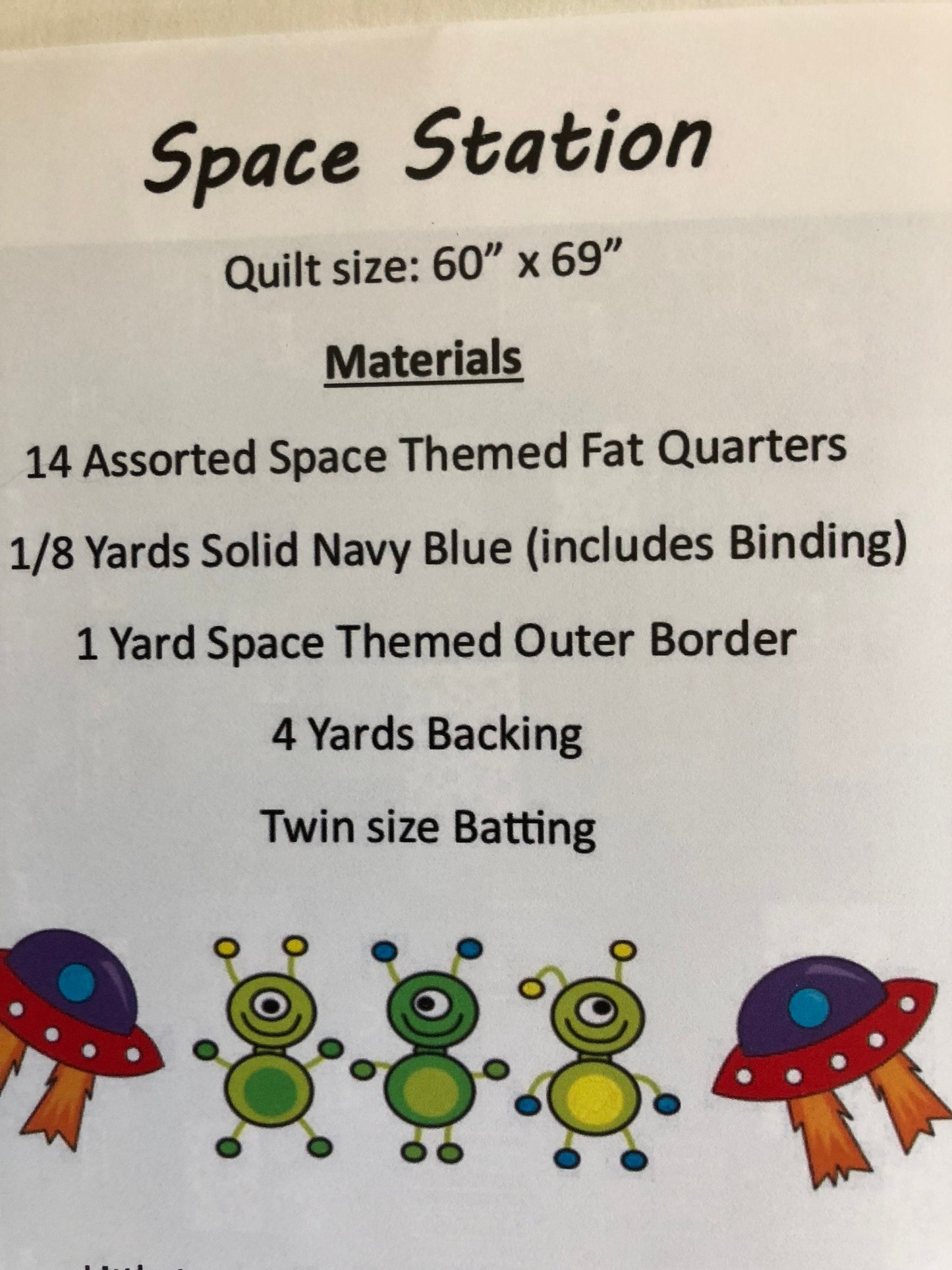 Space Station Quilt Pattern from Little Louise Designs - Fat Quarter Friendly 60" x 69"