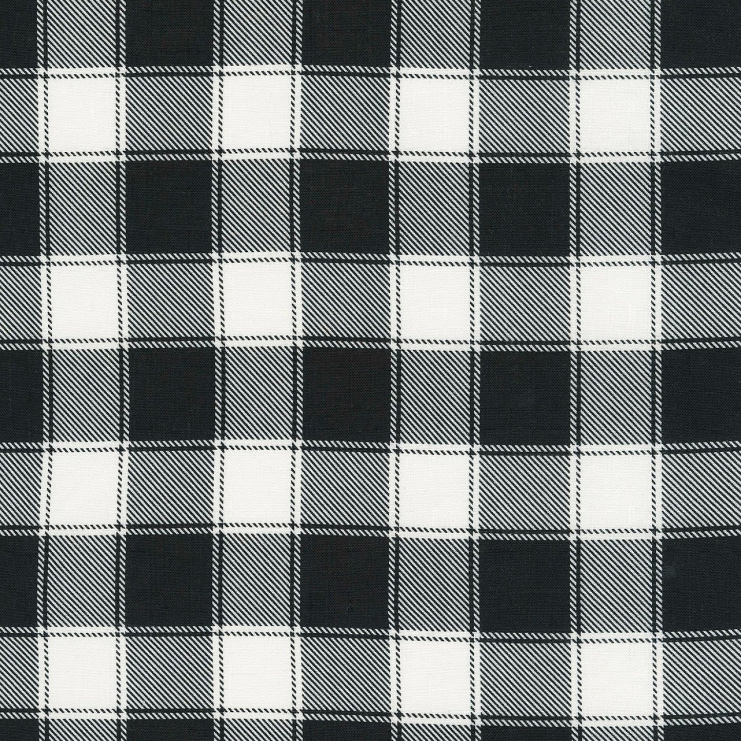 Buffalo Check from Timeless Treasures - Half Yard Black and Natural Buffalo Check - Black Cream Plaid