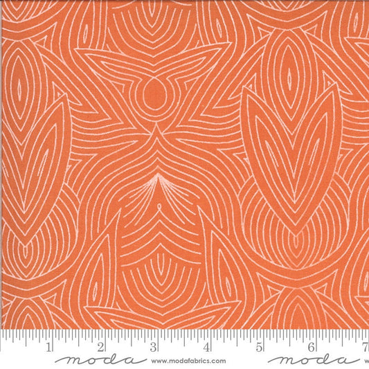 Dwell in Possibility from Moda Fabrics - 1/2 Yard Coral and Cream Art Deco Geometric Blender