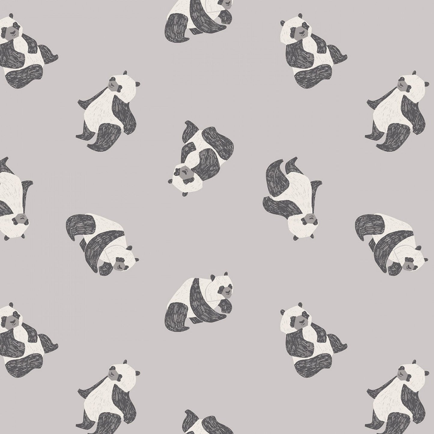 New Here from Dear Stella - 1/2 Yard Fog Pandas