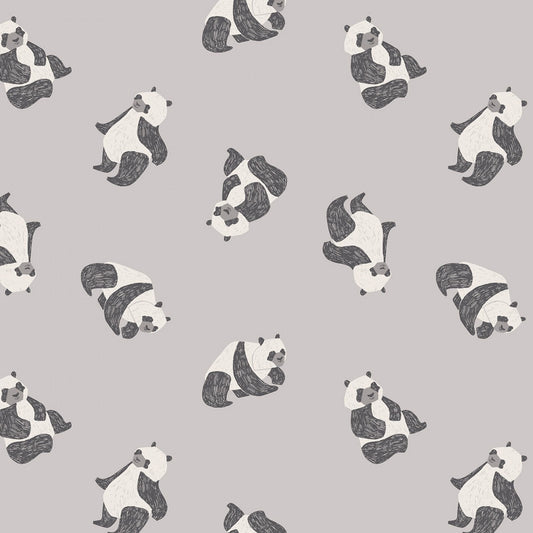 New Here from Dear Stella - 1/2 Yard Fog Pandas