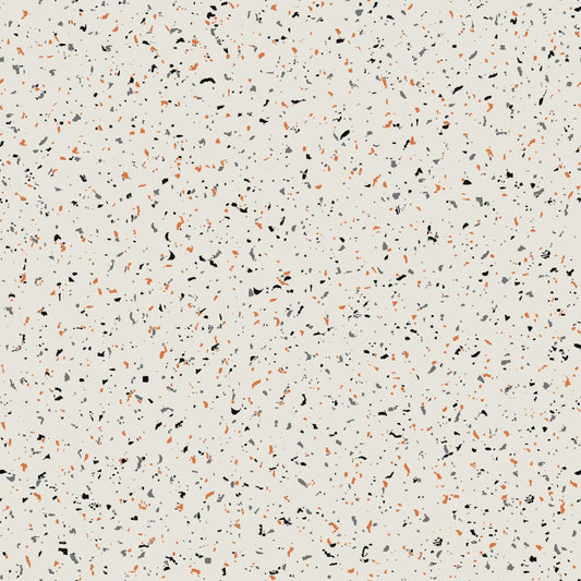 Goth Gardens from Maywood Studios - 1/2 Yard Halloween Speckled Blender - Orange, Gray, Black Specks on Light Cream