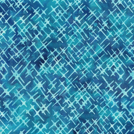 Cross Hatch in Blue cornflower from Squiggles Dots and Lines for Island Batik- 1/2 Yard