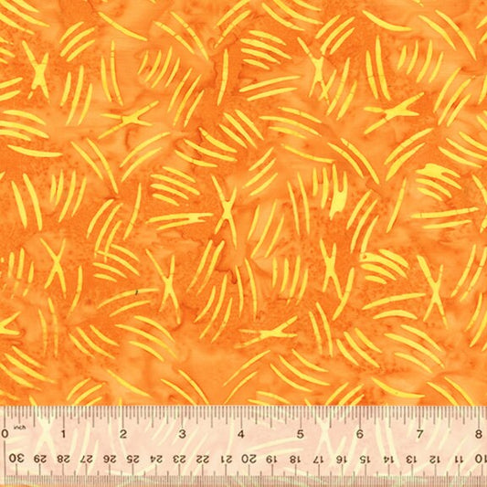 Cat Nap from Anthology Batiks - 1/2 Yard Cat Scratch Sunburst - Yellow Gold Batik
