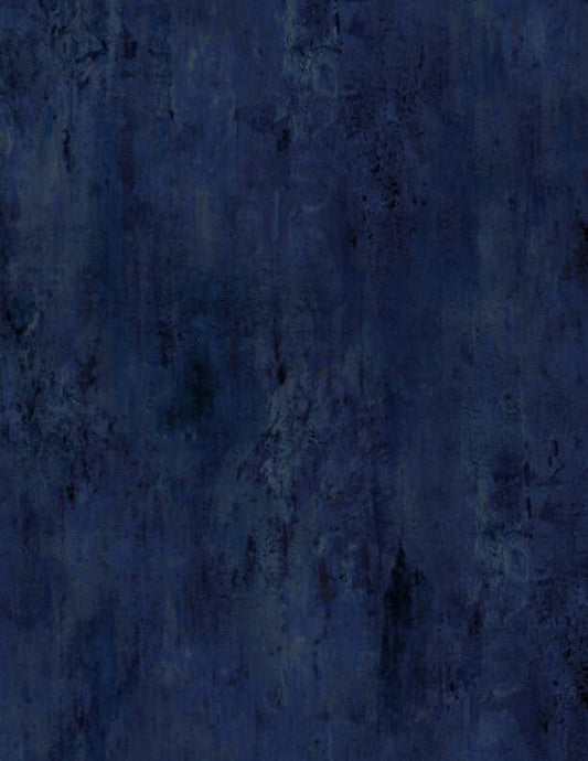 Essentials Vintage Texture from Wilmington Prints - 1/2 Yard Navy Distressed Blender - 89233-499