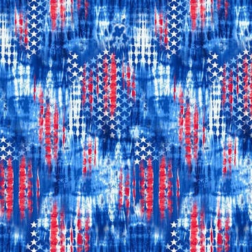One Land, One Flag from Blank Quilting - 1/2 Yard Red, White, Blue Abstract American Flags