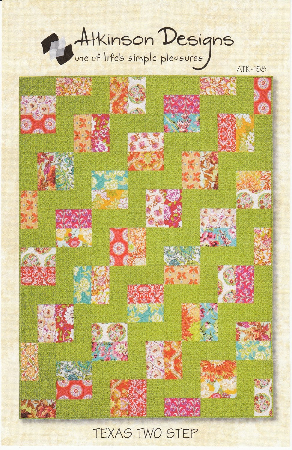 Texas Two Step Quilt Pattern from Atkinson Designs - Fat Quarter Friendly - Instructions for Multiple Sizes