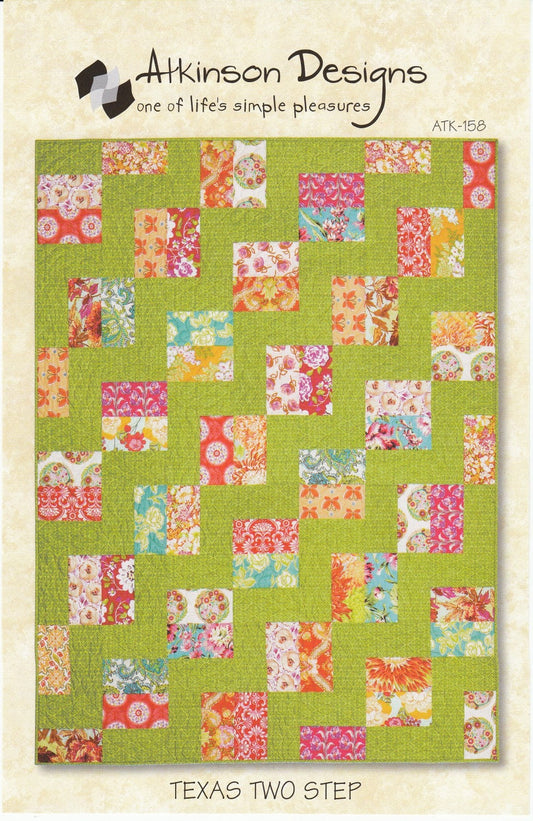 Texas Two Step Quilt Pattern from Atkinson Designs - Fat Quarter Friendly - Instructions for Multiple Sizes