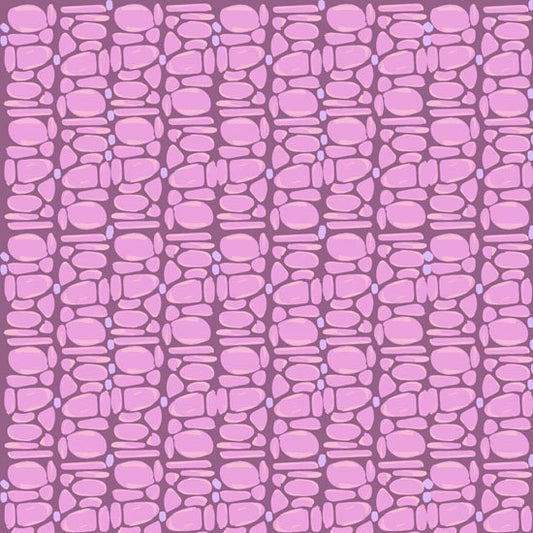 Pebble Print in Pink from Studio Palettes by River Bend - Half Yard of Pink Pebbles on a Dark Pink Back