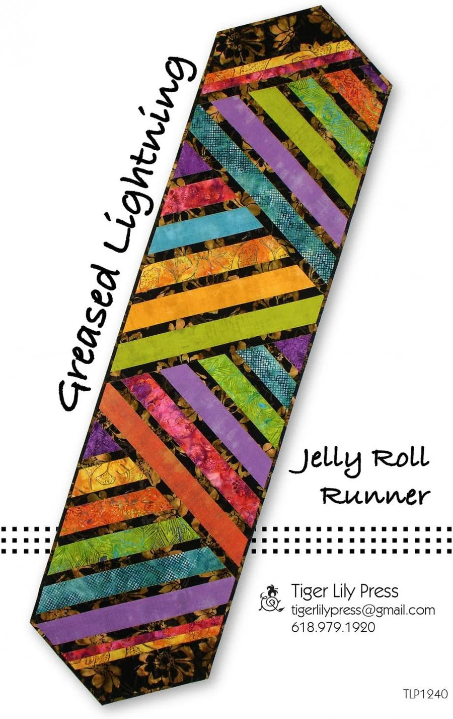 Greased Lightening from Tiger Lily Press - Pattern - Jelly Roll Runner