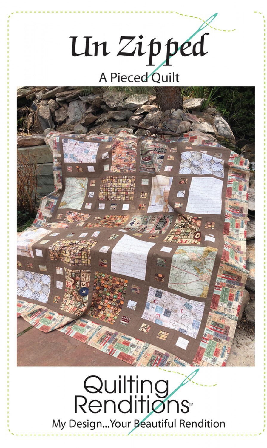 Un Zipped Quilt Pattern from Quilting Renditions - Instructions for 5 Sizes - Fat Quarter Friendly