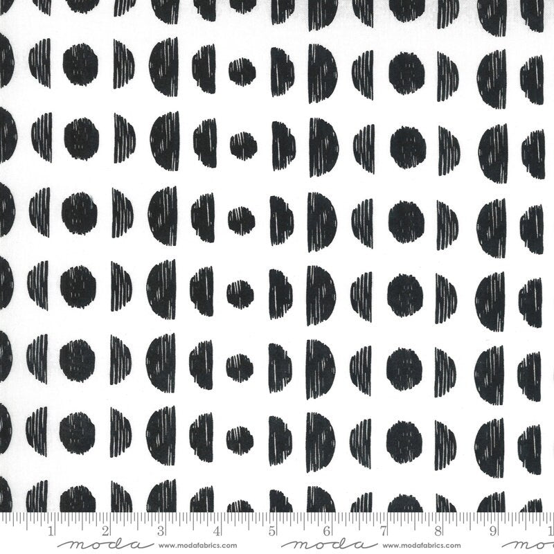 Illustrations Paper from Moda Fabrics - 1/2 Yard Moon Phases Black on White
